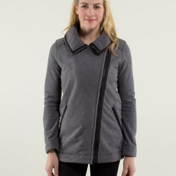 Lululemon Moto jacket size 6 Black / Ambient Grey / Black - Picture 1 of 11